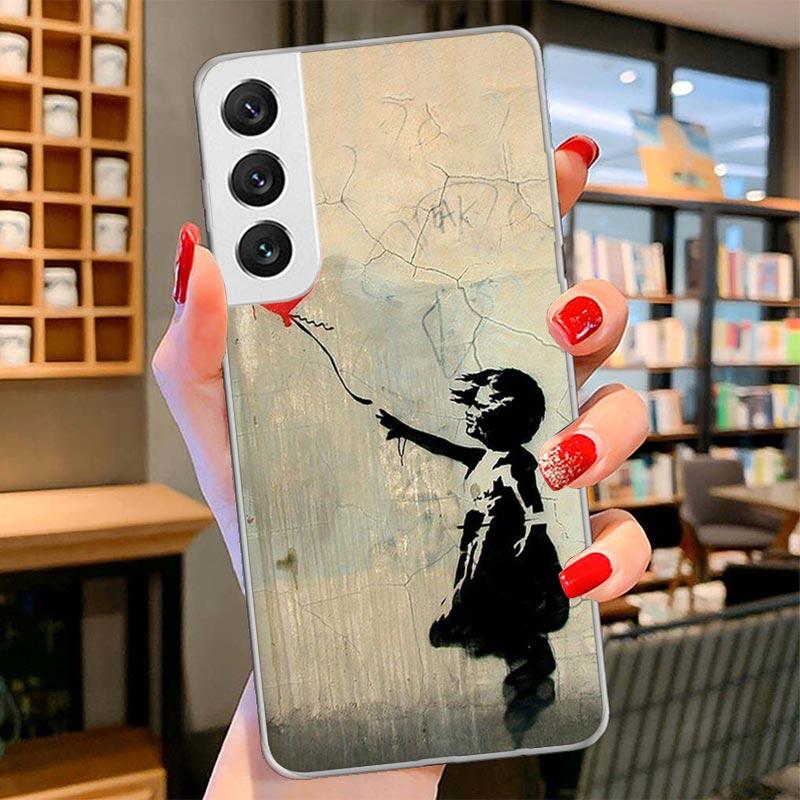 Street Art Banksy Graffiti Cover Phone Case For Samsung Galaxy S26 S25 Edge S24 Ultra S23 S22 Plus S21 S20 FE Soft Fundas Shell