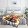 1pc Cute Tiger Cubs Holding Heart Fleece Blanket Flannel Throw Soft Cozy Bed Cover Animal Love Theme Gift for Kids or Couple