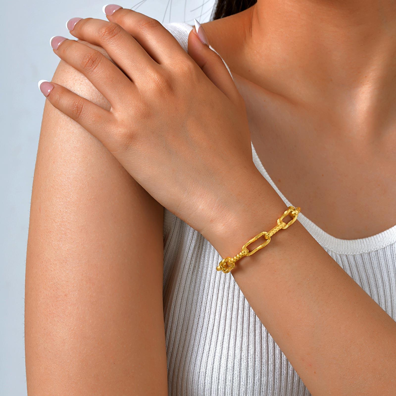 

Little Luxury Paperclip Chunky Chain Necklace Bracelet Set Gold Plated Fashion Waterproof Stainless Steel Jewelry Set for Women