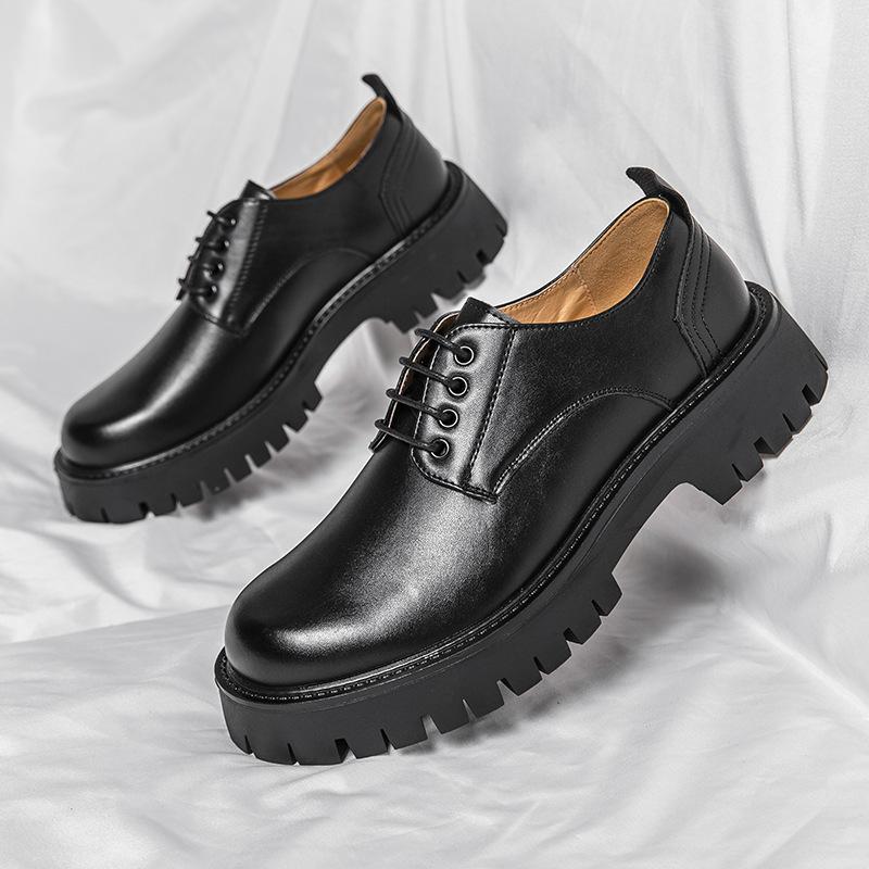 

Летняя белая кожаная обувь мужская ретро мода низкие кеды на шнуровке туфли с большой головой внешняя торговля толстая подошва круглый носок дышащая повседневная кожаная обувь 38 чёрный