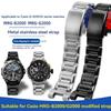 Für Casio MRG Sportuhr 5625 MRG-B2000 Stahlarmband MRG-G2000 Modifiziertes Metall Edelstahlarmband Zubehör Herren Schwarz Silber