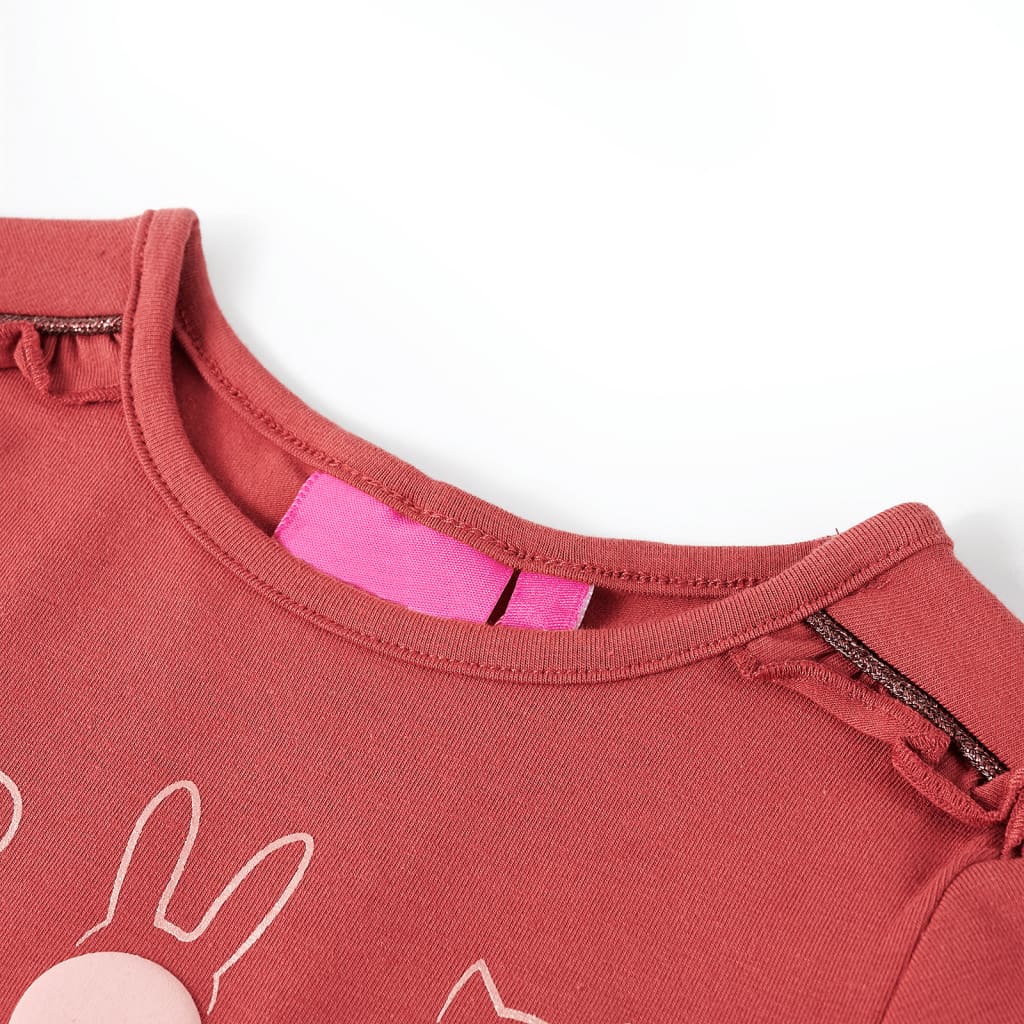 Kids Long Sleeve T Shirt Dark Pink Size 116