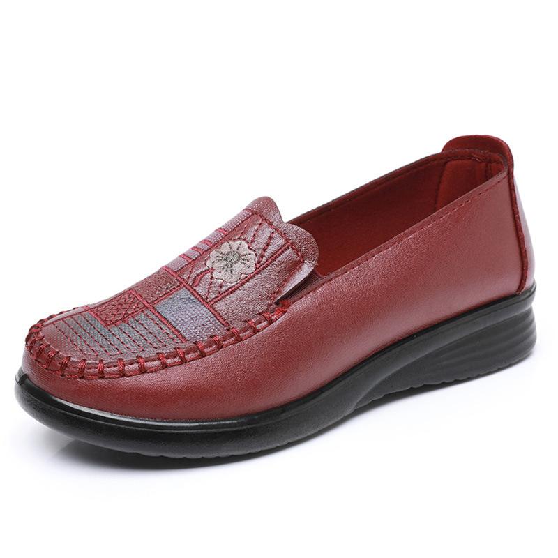 Mom shoes middle-aged and elderly comfortable soft-soled women's single shoes old Beijing cloth shoes women's shoes non-slip soft-soled one-pedal gra