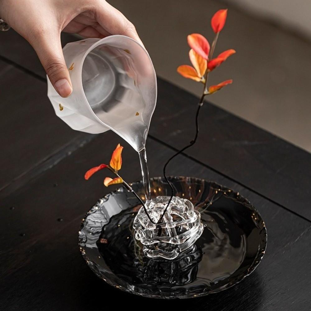Transparent Glass Ball Vase Zen-Inspired Design Minimalist Handmade Art Vase Unique Hydroponic Flower Vase Tea Ceremony