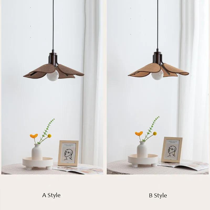 Japanese Fabric Chandelier Hoom Decor Dining Table Pendant Light LED Lighting for Living Room Bedroom Lamp E27 Indoor Fixture