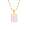 Letter Necklace Stainless Steel Square Card Pendant Necklace Multifuntional Chain Necklaces Suitable for Daily and Party