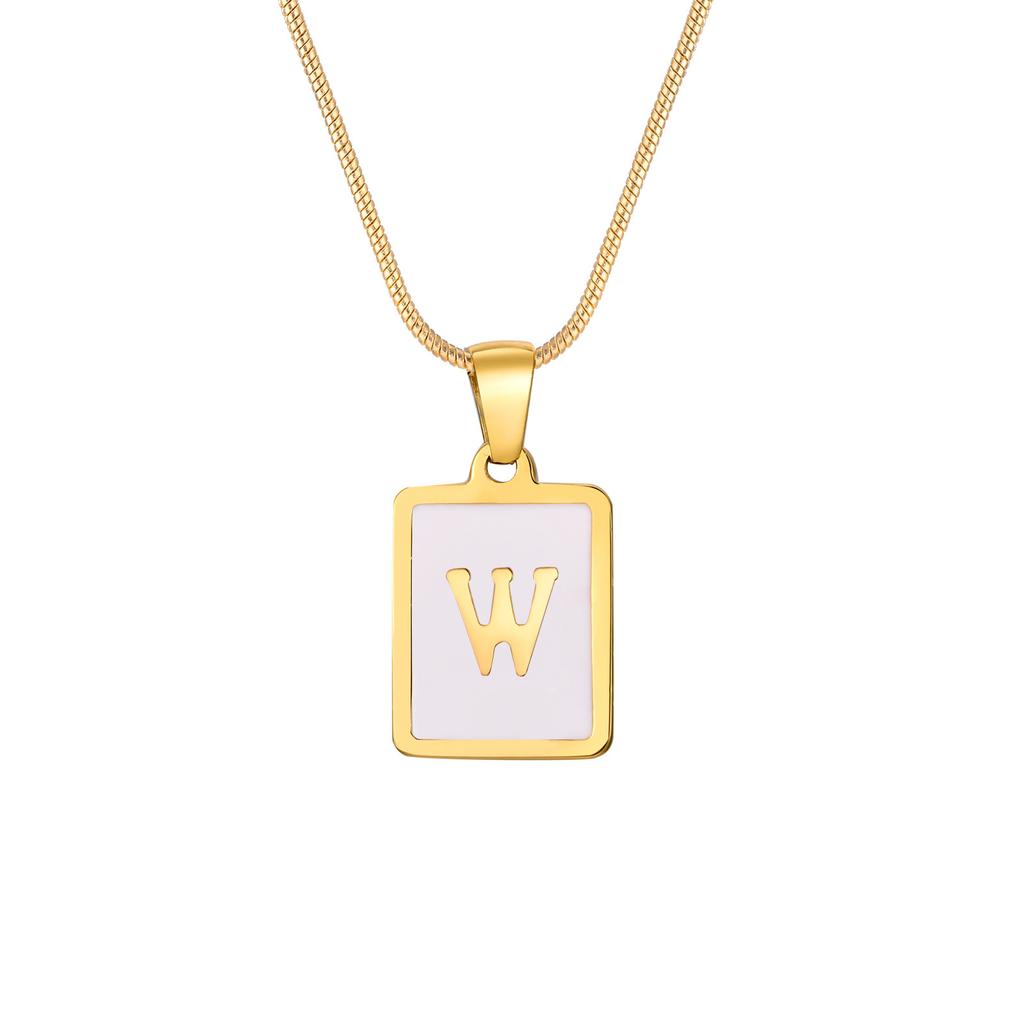 Letter Necklace Stainless Steel Square Card Pendant Necklace Multifuntional Chain Necklaces Suitable for Daily and Party