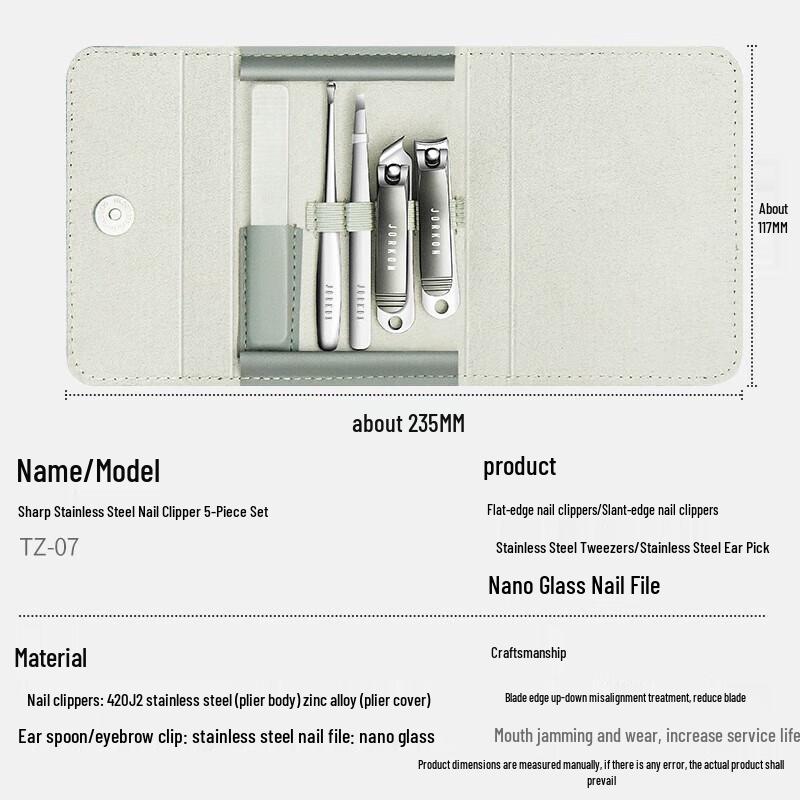 Premium Edelstahl 5-in-1 Maniküre Pediküre Set