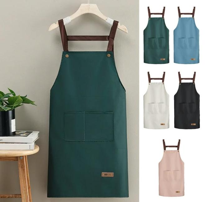 Waterproof and Oil Resistant Apron, Adjustable with 2 Pockets, Waterproof and Oil Resistant, Men's and Women's Cooking Aprons