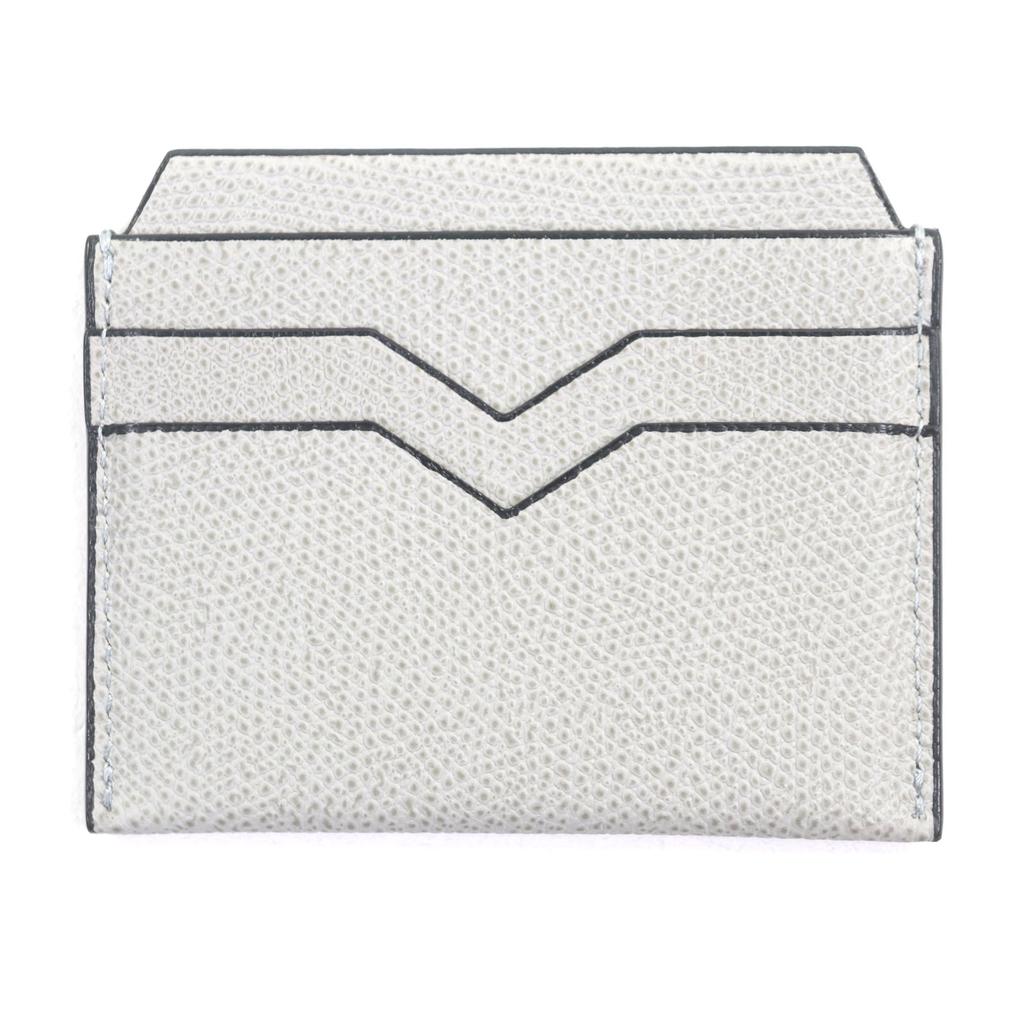 Pristine Valextra Card Case Leather pass case gray Cowhide mens V8L77 Used