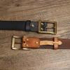 3.8CM Thick Real Genuine Leather Pure First Layer Cowhide Belt Copper Buckle Retro Wild Old Tide Cowboy Jeans Strap Casual