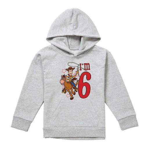 Toy Story Childrens/Kids IÂ´m 6 Woody Heather Birthday Pullover Hoodie