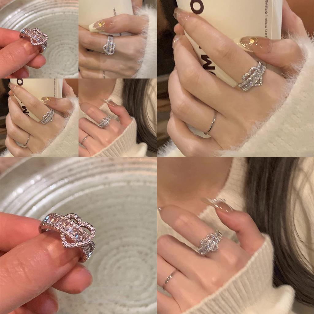 Elegant Adjustable Heart Shaped Zirconia Ring For Women Fashionable Fine Jewelry