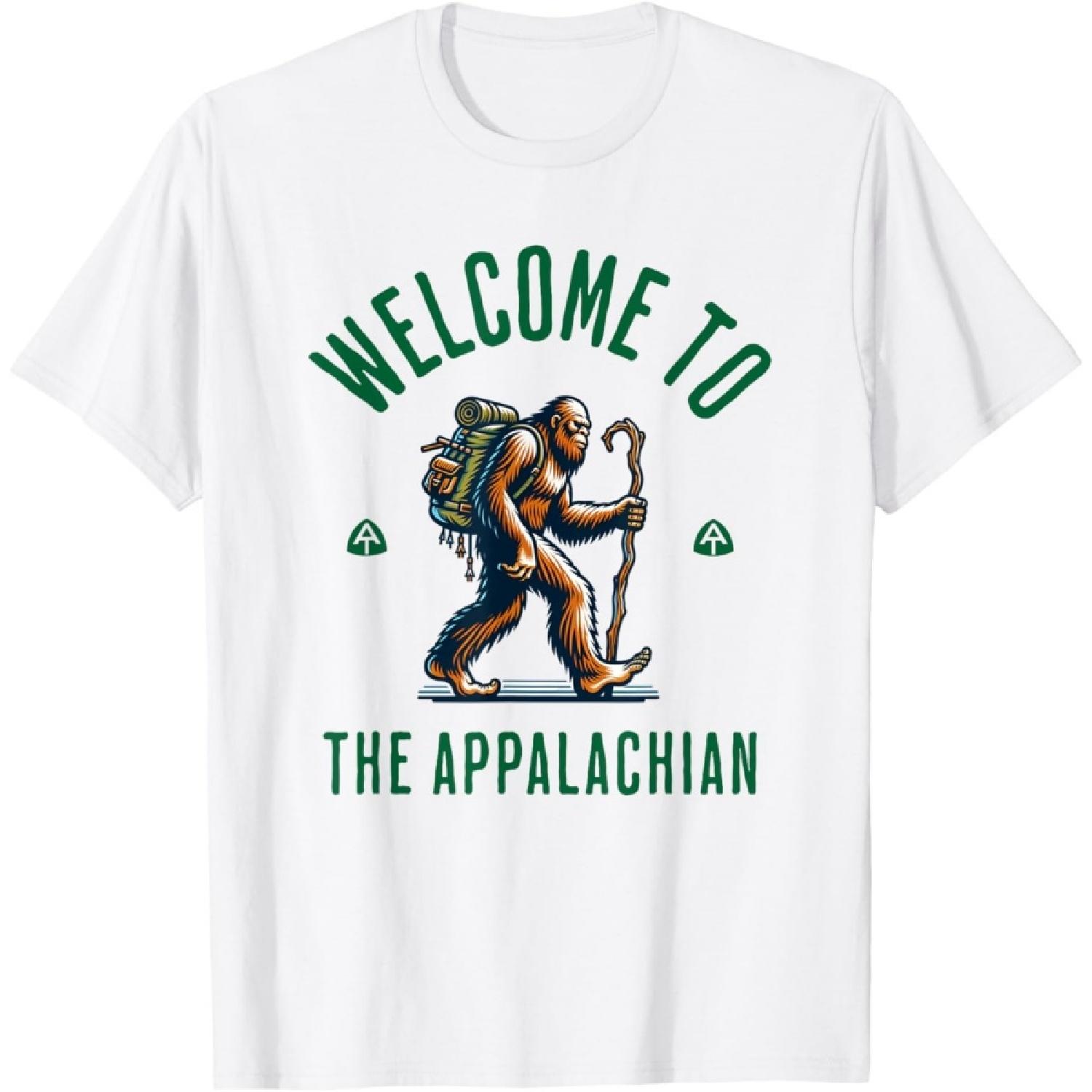 Welcome AT Appalachian Mountains Bigfoot Hiking Trail T-Shirt S