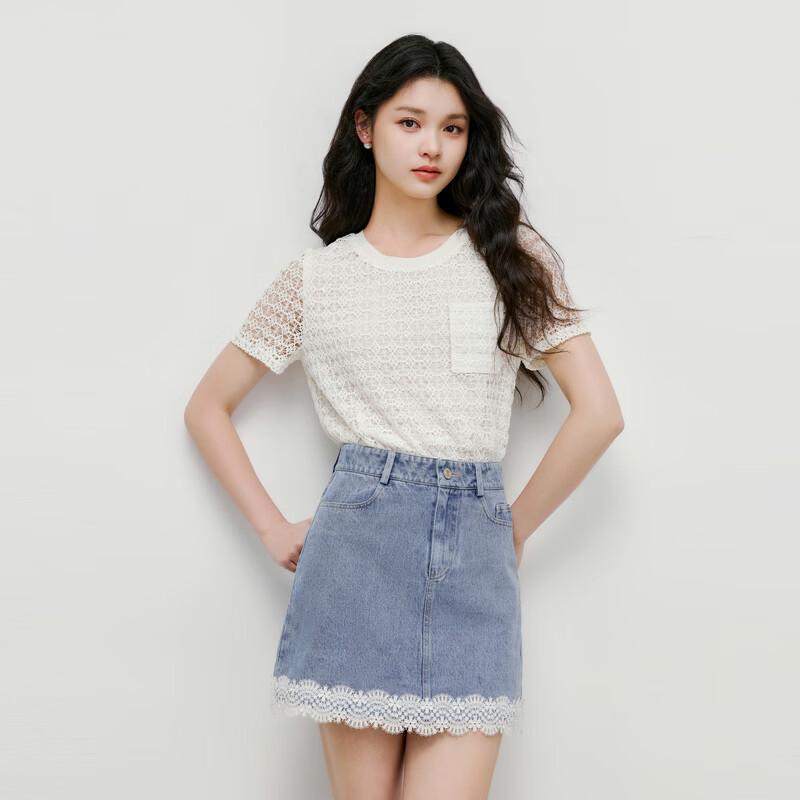 Qiusbiyiren Women s Versatile Hollow-Out T-Shirt XL