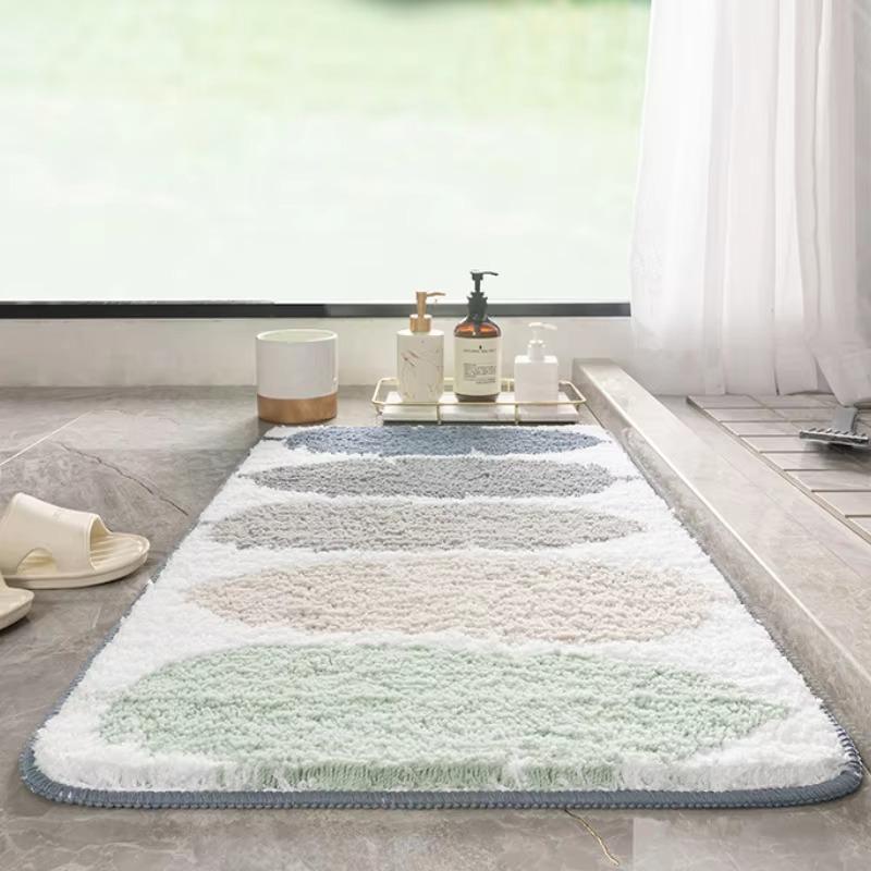 INS Style Colorful Flocking Carpet Super Absorbent Non-slip Soft Floor Mat Suitable for Living Room Bedroom Home Decoration Mat