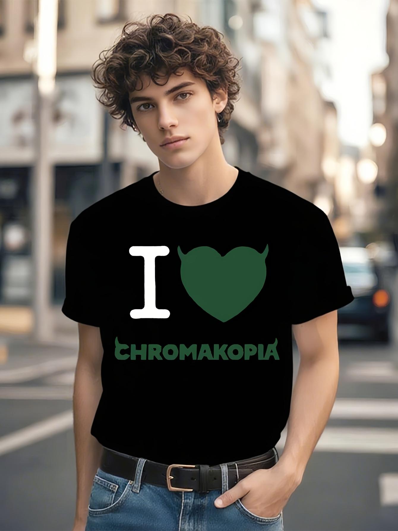 Chromakopia Album Merch Unisex Streetwear T-shirt - Black with Green Heart & Chromakopia Text Print M