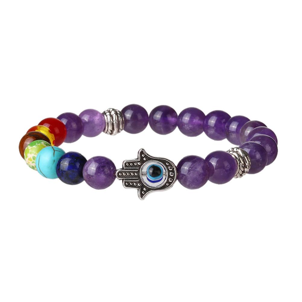 Unisex Hand Eye Pendant Decoration Colorful Beaded Bracelet Chic Hand Wear