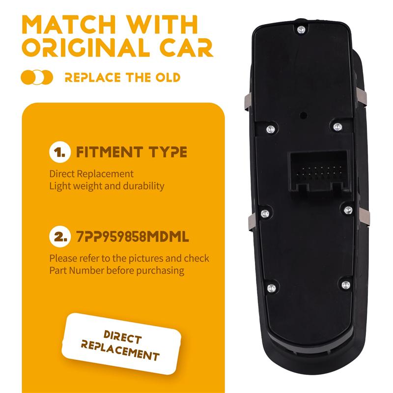 A58X-Car Electric Window Glass Lift Switch Window Control Switch Button 7PP959858MDML For Panamera Cayenne 2010-2015