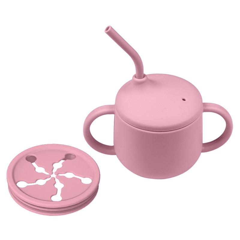 

Силиконовый тренировочный стаканчик «Панда» для детей: Поильник-непроливайка с трубочкой, защищающий от падения