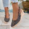 Women Straw Woven Wedge Heel Thick Bottom Sandals Female Solid Platform Open Toe Sandals 2026 Spring New Fashion High Heel Shoes