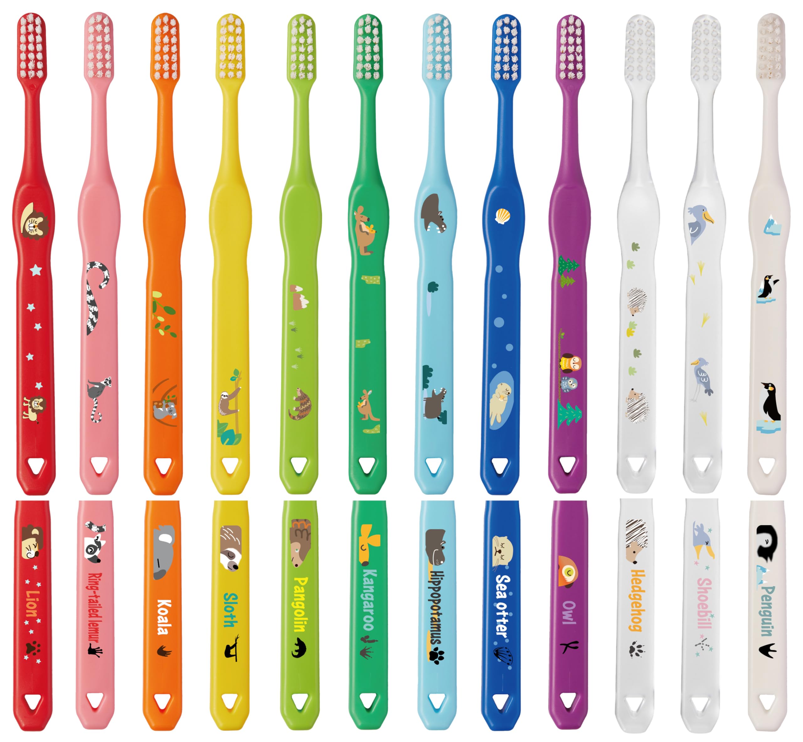 

L Kids Happy 12 Animal Elementary School Made in 12 APIS Toothbrushes, Colors, Colors, Junior, Dental-Recommended, Print, Age, Matte, Colorful,