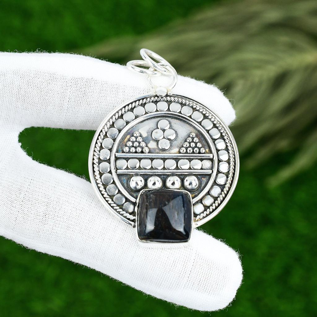 Memorial Day Sale Nellite Stone 925 Silver Handcrafted Sister Pendant Jewelry