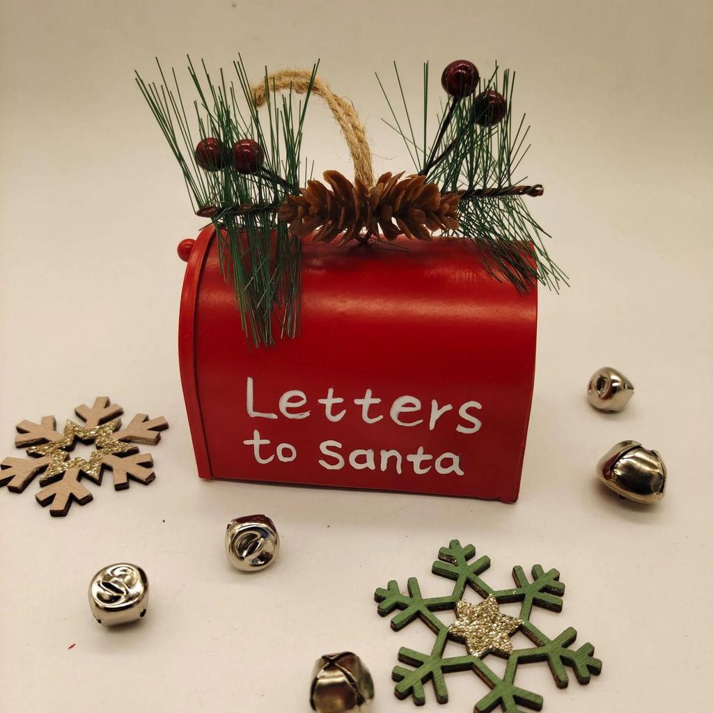 Christmas Creative Metal Mailbox Home Decoration Letters To Santa Xmas Mailbox Pendant Iron Gifts Festive Supplies