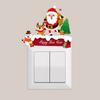 Neujahr Weihnachten Selbstklebende Aufkleber PVC Weihnachten Schalter Fenster Dekorative Aufkleber Abnehmbar Weihnachtsmann Elch Muster Neujahrsdeko