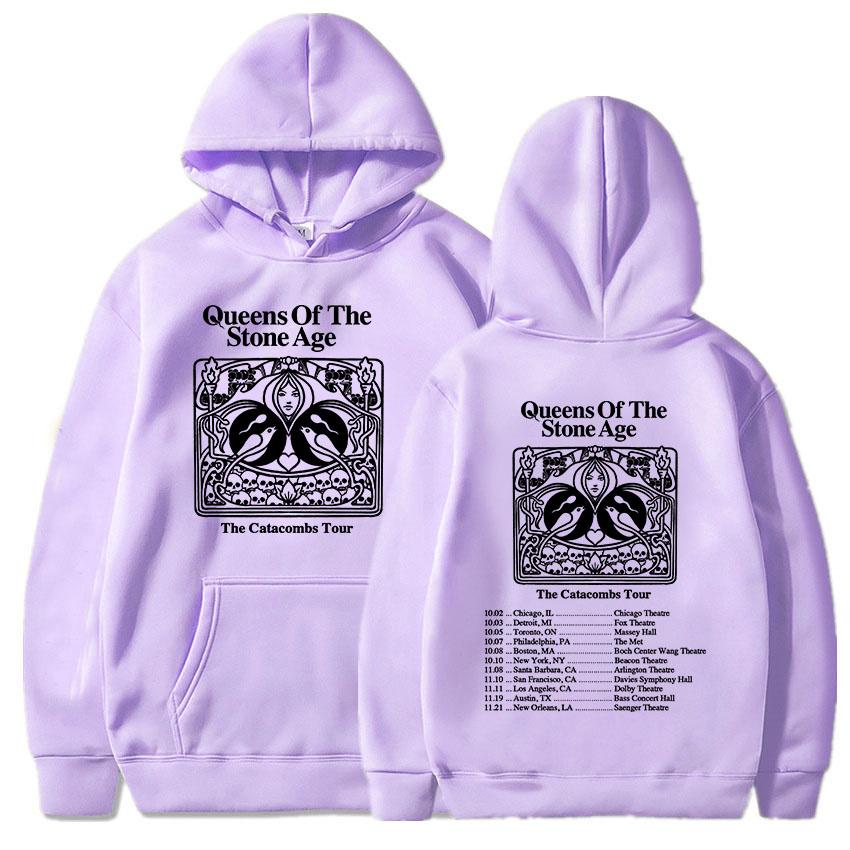 Mikiny The Catacombs Tour 2025 QUEENS OF THE STONE AGE QOTSA Kapely Mikiny Fleecové Volné Mikiny s Kapucí Pánské Oblečení Unisex