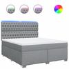 VidaXL Sommier à lattes de lit avec matelas Gris clair 180x200cm Tissu 3292874