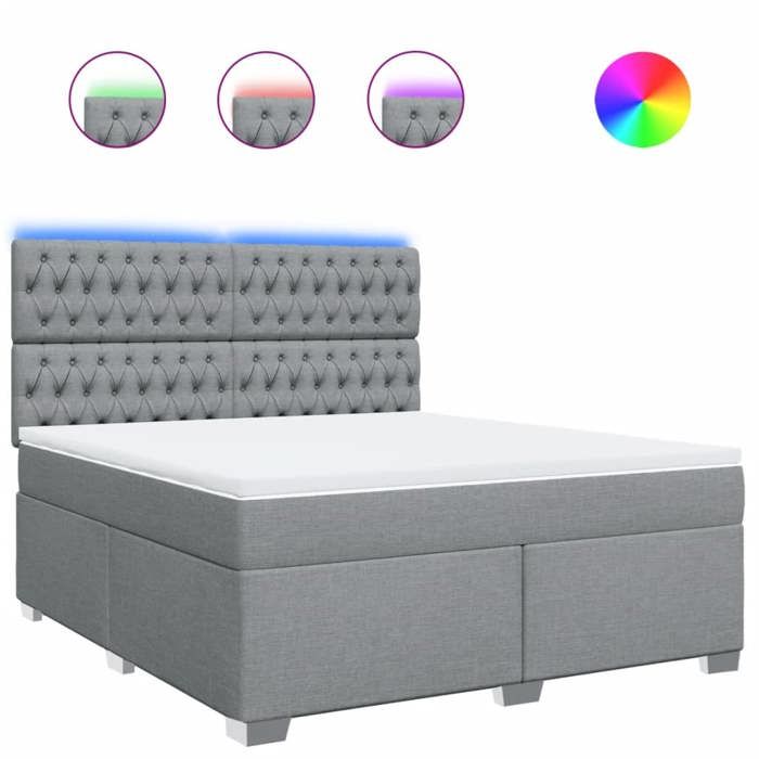 VidaXL Sommier à lattes de lit avec matelas Gris clair 180x200cm Tissu 3292874