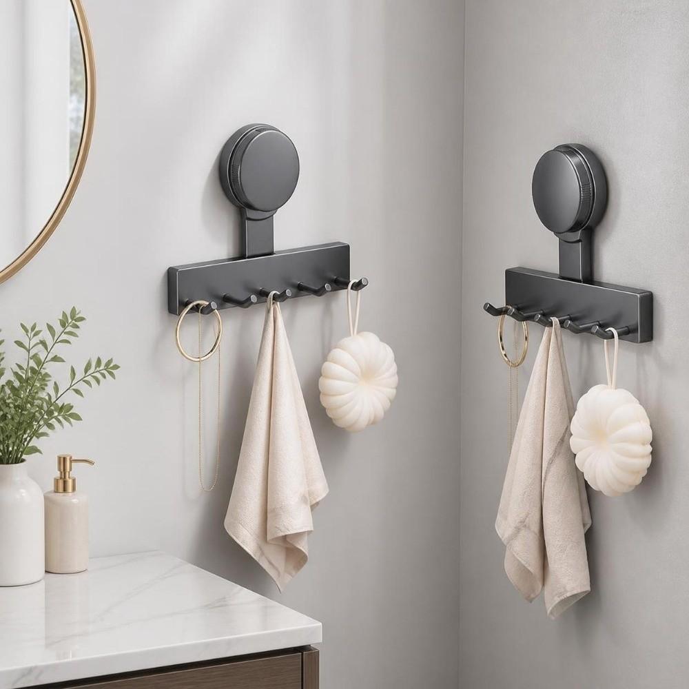Punch-Free Suction Cup Hook Strong Load Bearing Storage Rack Light Luxury Wall Hook Cabinet