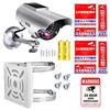 Co-Goods Dummy Camera with Mounting Bracket and Security Stickers (Full Set) - Latest Model Dummy Security Camera (Silver/White)