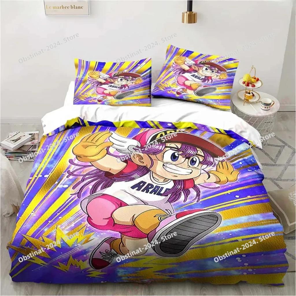 3D Carton DR S-Slump Arale Beding Set Shet King Twin Double Child Beding Set Mircofiber or Polyester Soft with Soft Fabric Duvet Cover Sets