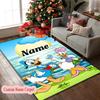 1pc Donald Duck Daisy Duck Rug, Custom Name Machine Washable Area Carpet for Home Office Outdoor Camping Use