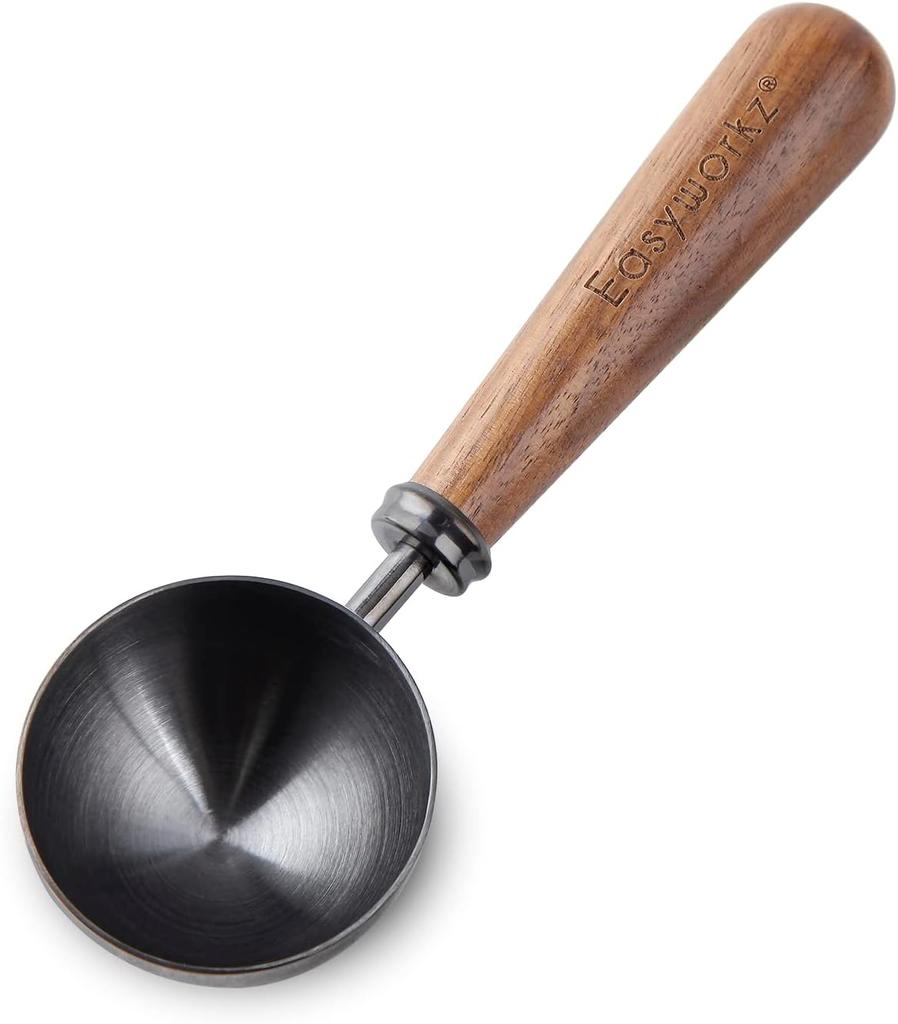 Linguriță de cafea retro Easyworkz din oțel inoxidabil cu mâner din nuc negru, 10g - Linguriță de măsurat