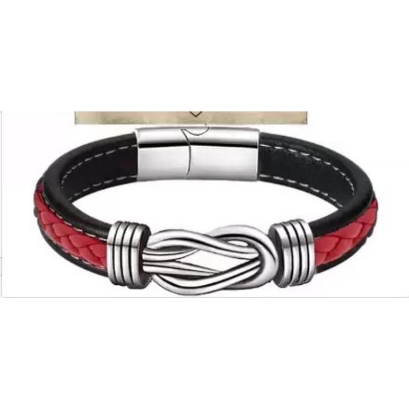 Jewelry Simple Two-color Leather Men's Bracelet Stainless Steel Magnet Buckle Trend Bracelet Creative Accessories