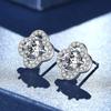 925 Sterling Silver D Color Moissanite  Stud Earrings for Women Flower  Four-leaf Clover Style 1CT Wedding Fine Jewelry Gifts