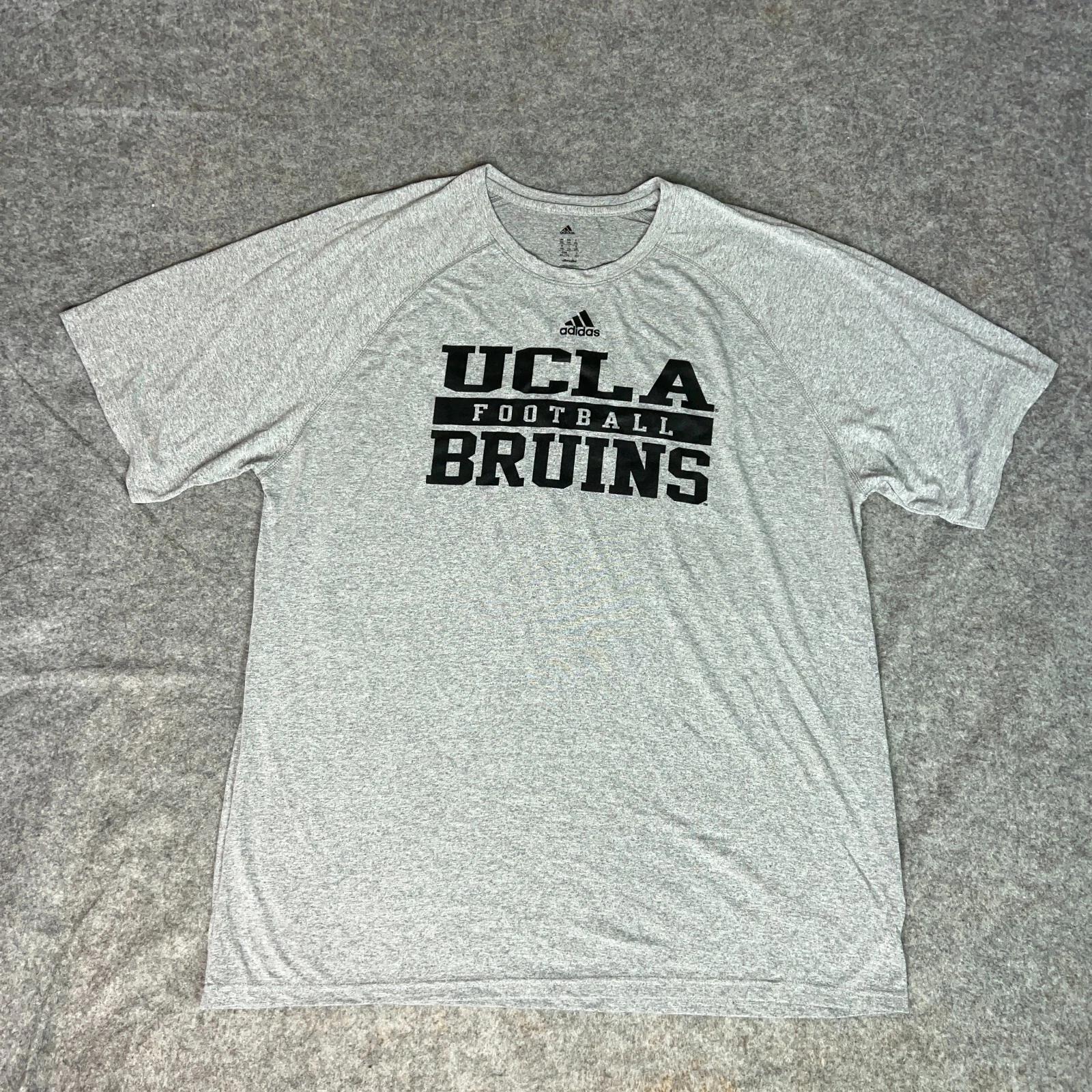 UCLA Bruins Mens Shirt 2XL XXL Gray Black Tee T Adidas University Football NCAA 2XL