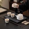 Travel tea set, one pot, four cups, household Japanese-style beam pot, car ceramic business gift