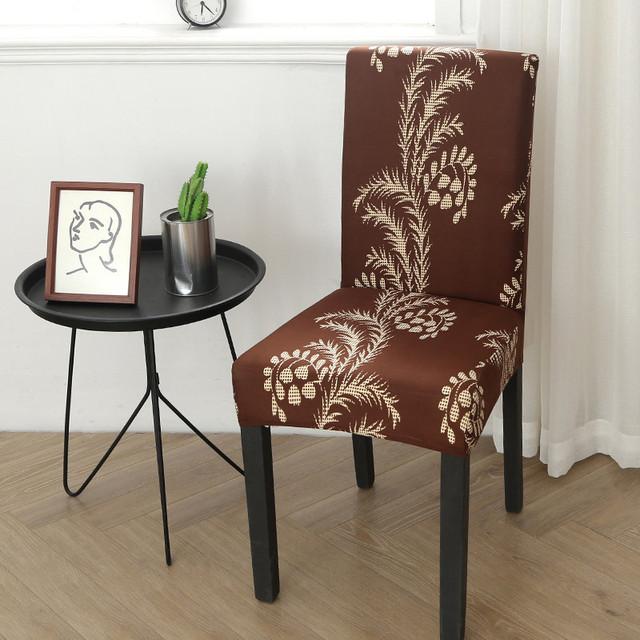 Spandex Chair Covers Printed Dining Room Stretch Seat Cover Chair Protective Case For Restaurant Banquet Kitchen Hotel