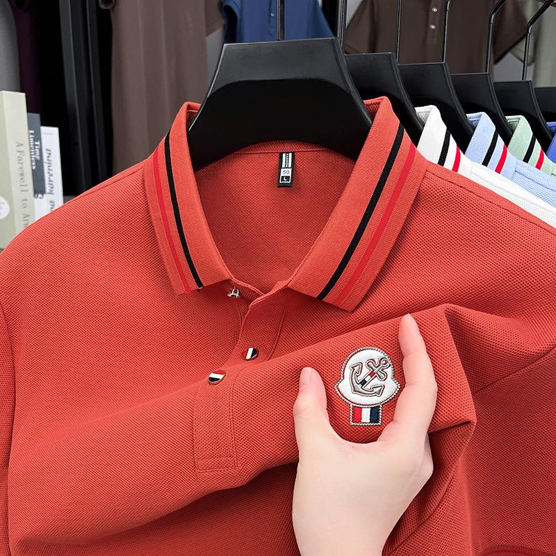 Short Sleeve T-Shirt Lapel Collar Polo Shirt Summer Business Loose Fit Plus Size Top