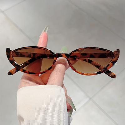 Vintage Small Cat Eye Sunglasses For Women Trendy Half-Frame Sun Glasses Uv400 Fashion Shades Eyewear Summer Anti Uv Sunglasses
