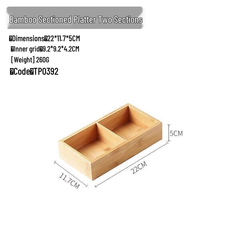 Wooden Korean Style Multi-Grid Snack & Tea Serving Tray