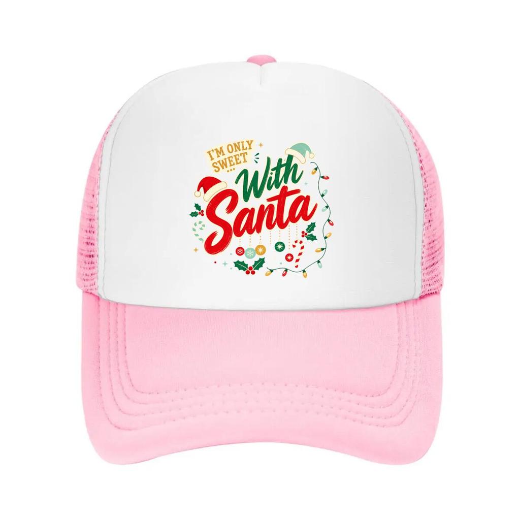 Sassy Christmas Santa Quote Typograp Mesh Baseball Cap Casual Hat Outdoor  For Womens Unisex FeUnisex
