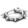 Spitzer Stecker Runde Edelstahl-Klappohrringe Gothic Rock Dreieck Creolen für Damen