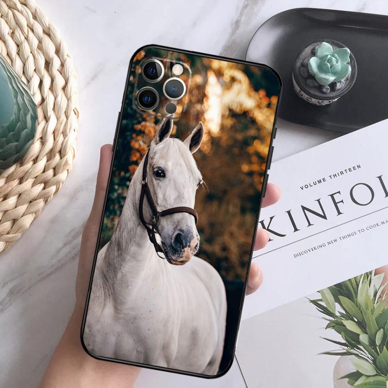 Horse Animal Case For iPhone 15 11 12 13 14 Pro Max XS XR X 7 8 Plus 12 13 Mini 16 Pro Max Soft Cover
