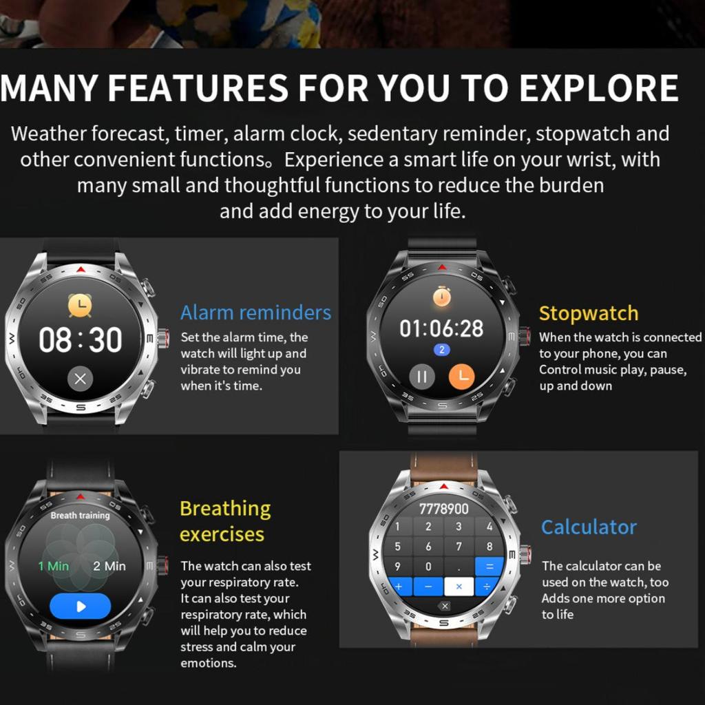 Smartwatch with TWS Bluetooth Earbuds, 1.52'' IPS Screen, Wake-Up Feature, Dual Call, AI Voice T95