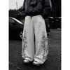 Retro Print Women's Casual Pants Straight Leg Sweatpants High Street Design Hip Hop Long Trousers New Style
